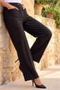 Black Petite Stripe Bengaline Stretch Trouser, Image 2 of 4