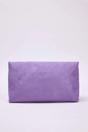Lilac Soft Suede Foldover Clutch Bag, Image 4 of 4