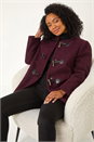 Wine Petite Textured Boucle Coat, Image 1 of 5