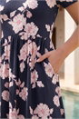 Navy  Petite Floral Dress, Image 4 of 4