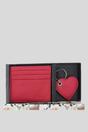 Raspberry Real Leather Card Holder & Key Ring Gift Set, Image 1 of 5