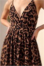 Camel  Dusk Animal Print Halterneck Maxi Dress, Image 4 of 4