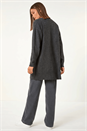Charcoal Soft Knit Longline Cardigan, Image 3 of 5