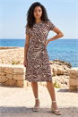 Chocolate Petite Abstract Print Side Tie Dress, Image 2 of 4