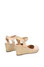 Beige XY LONDON Beige 'Joey' Closed Toe Ankle Strap Espadrille Wedge Platform Shoes, Image 4 of 6
