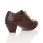 Burgundy AJVANI Burgundy Mid Heel Brogue Ankle Boots Shoe Boots, Image 4 of 5