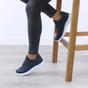 Navy Blue AJVANI Navy Blue Lace Up Memory Foam Trainers, Image 5 of 6