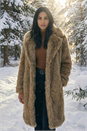 Brown Premium Faux Fur Coat, Image 1 of 6
