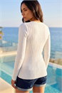Ivory  Soft Ribbed Knit Top, Image 3 of 4