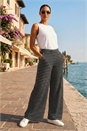 Black Dusk Stripe Wide Leg Stretch Trousers, Image 1 of 5