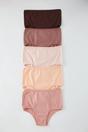 Multi 5 Pack Plain High Waist Seamfree Briefs Set, Image 3 of 3