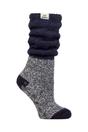 Navy Ladies Fluffy Slouch Top Non Slip Thermal Bed Socks, Image 1 of 5