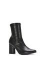 Black XY LONDON Black 'Alex' Stretch Zip Up Ankle Boots with Block Heel, Image 2 of 7