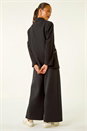 Black Petite Zip Pocket Stretch Blazer, Image 3 of 5