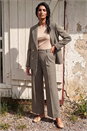 Brown Tweed Wide Leg Trouser, Image 5 of 5