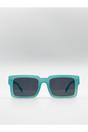Mint Square Matte Crystal Frame Sunglasses, Image 1 of 6