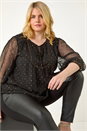 Gold Curve Tie Neck Metallic Top, Image 1 of 7