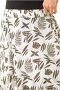 Ivory  Leaf Print Short A-Line Skirt, Image 5 of 5