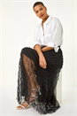 Black Textured Mesh Skirt, Image 2 of 5