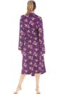 Purple Floral Print Spandex Knee Length Wrap, Image 4 of 5