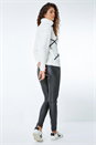 Ivory  Check Print Roll Neck Jumper, Image 3 of 5