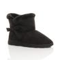 Black Faux Fur Lined Ankle Boots Slippers, Image 1 of 6