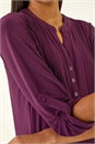 Plum Pintuck Jersey Stretch Top, Image 5 of 5