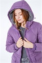 Purple Longline Quilted Coat , Image 4 of 5