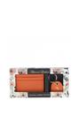 Orange Real Leather Card Holder & Key Ring Gift Set, Image 2 of 5