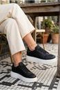 Black Sophie Womens Classic Platform Trainers, Image 2 of 5