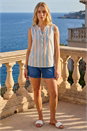 Ivory  Stripe V-Neck Vest Top, Image 2 of 4