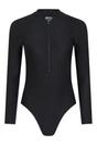Black Surfer Long Sleeved One Piece Swimsuit, Image 1 of 4