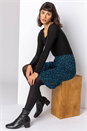 Blue Floral Print Tiered Flippy Skirt, Image 4 of 4