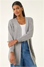Grey Floral Embellished Knit Cardigan, Image 4 of 5