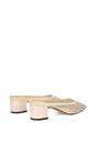Beige XY LONDON Beige 'Brooklyn' Square Toe Court Shoe Mule Block Heels With Crystal Mesh, Image 4 of 6