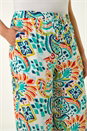 Blue Curve Abstract Print Trousers, Image 5 of 5