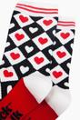 Red Love Heart Diamonds Bamboo Socks in Red, Image 2 of 4