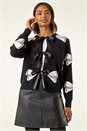 Black Bow Tie Front Knit Jumper, Image 4 of 5