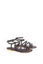 Brown XY LONDON Brown Flat Gladiator Strappy Sandals With Open Toe, Image 3 of 6