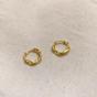 Gold Naturally Twisted Molten Sterling Silver Hoop Earrings, Image 2 of 2