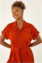 Rust Utility Buttoned Jumpsuit, Image 4 of 5