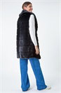 Black Faux Fur Longline Gilet, Image 3 of 6