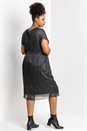 Silver Curve Metallic Plisse Midi Dress, Image 2 of 4