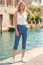 Denim Cropped Cargo Stretch Trouser, Image 2 of 4