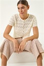 Light Pink Floral Print Frayed Edge Ankle Jean, Image 2 of 6