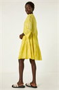 Yellow Tie Dye Shimmer Smock Dress, Image 3 of 5