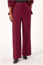 Wine Wide Leg Relaxed Fit Trousers, Image 1 of 7