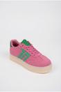 Pink iKrush Pink Genevieve Suede Effect Two Tone Trainers, Image 1 of 4