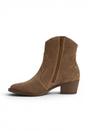 Camel Suede Leather Cowboy Western Ankle Boots, Image 4 of 8