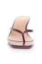 Burgundy AJVANI Burgundy Low Kitten Heel Toe Post Slip On Square Toe Sandals, Image 5 of 5